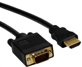 Cable VGA vers HDMI 2m Plaqué Or 1080p LCD PC TV Dore