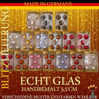 Stk HANDBEMALTE GLAS WEIHNACHTSKUGELN 5,5CM 55MM Christbaumschmuck