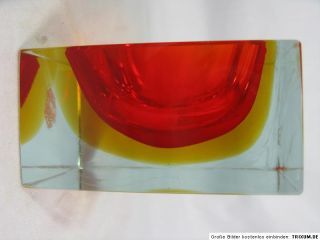 Sommerso glass bowl / Schöne Murano Glas Schale 418 Gramm