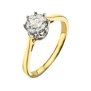 Klassischer 18 Karat (750) Gold Solitär Verlobung Damen   Diamant