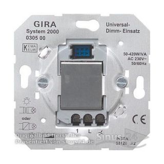 Gira 030500 Universal Dimmer Einsatz (Tastdimmer) NEU & OVP System