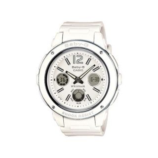 CASIO Damen Uhr Baby G Digital Silikon Armbanduhr/weiss BGA 150 7BER