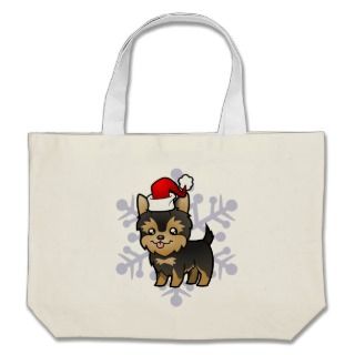 Christmas Yorkie (puppy with bow) bags by SugarVsSpice