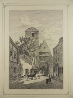 MEISSEN GÖRNISCHES TOR LITHOGRAPHIE 1880 R