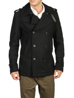 DIESEL WITTOR BLACK PEACOAT 100% AUTHENTIC