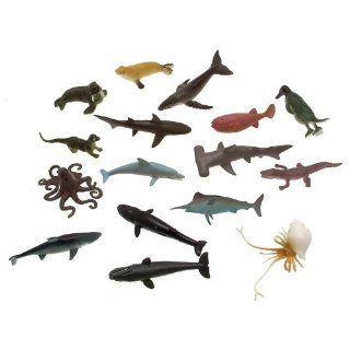 Plastic Figuren   Wassertiere   Hai Wal und Tintenfisch und mehr