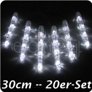 LED Eiszapfen Lichterkette   30cm 20er Elektronik