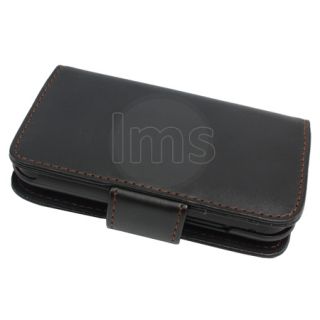 AIO Black Wallet Leather Case For Motorola Defy MB525