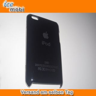 iPod Touch 4 Hard Case Tasche Hülle Cover Luxus Schwarz + SchutzFolie