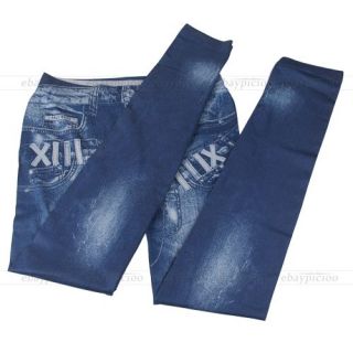 Jeans Stretch Treggings Leggings Jeggings Damen Sexy dunkelblau