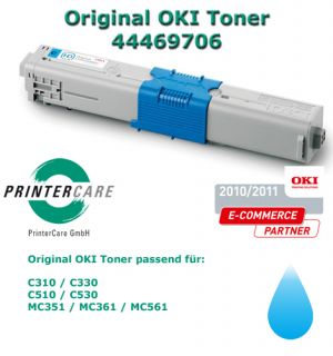 OKI Toner cyan für MC351 MC361 MC561 MC561DN   44469706