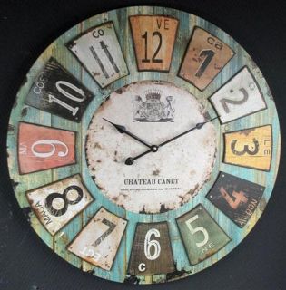Wanduhr Landhaus 60 cm Vintage Uhr Holz