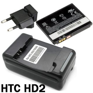 Batterie Akku + Ladegerät Ladestation für HTC HD2