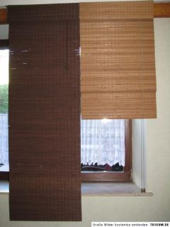 Bambusrollo Fenster Seilzug Rollo 60x175cm dunkelbraun