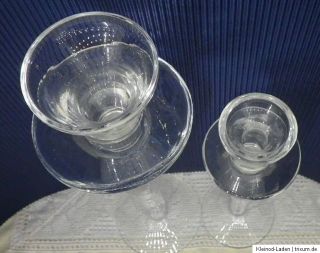 Stück Kerzenständer Kristall Kristallglas mit Blase H27+20cm