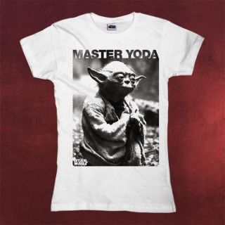 Offizielles Star Wars   Yoda Girlie Shirt, großformatiger Druck
