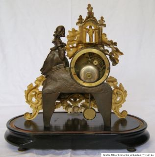 Japy Freres Pendel Kamin Figuren Tisch Uhr Sockel alt antik 1855