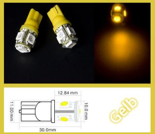SMD,LED,T10,w5w,Gelb,Yellow,Orange,Standlicht,Beleuchtung,Blinker