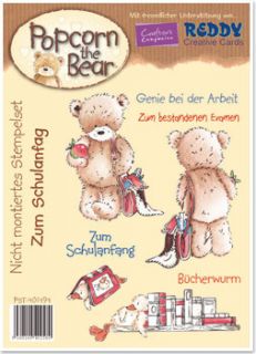 Bear unmontiertes Stempelset Zum Schulanfang Teddy Sprueche 11x15 494