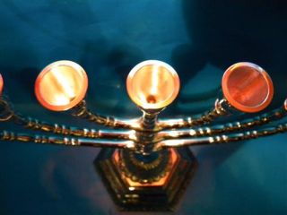 Jüdischer Kerzenleuchter Menorah VERSILBERT Chanukkaleuchter Chanukka
