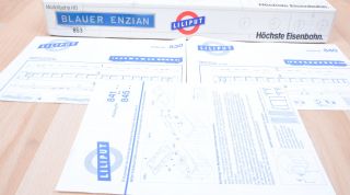 Liliput 853 Schnellzugwagen Set Blauer Enzian der DB / Unbespielt