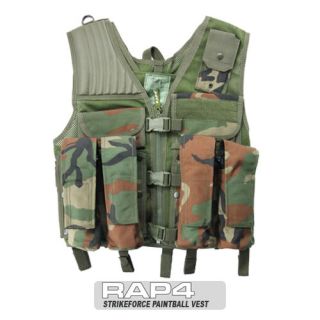 RAP4 Strikeforce Tactical Paintball Vest   Woodland Camo   Size