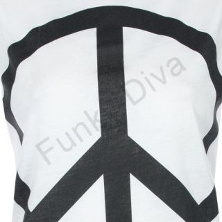 Damen T Shirt Hemd Tank Top Mit Aufdruck Friedenszeichen Ärmellos