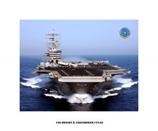 USS Dwight D. Eisenhower CVN 69 Naval Ship Photo Print, USN Navy