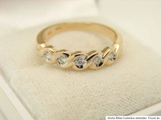 Halb Memory Brillant Ring 585er 14kt Gold Goldschmuck Schmuck Diamant