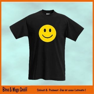 SMILEY Fun Shirt gelber Druck T Shirt Gr. S XXL 10 565