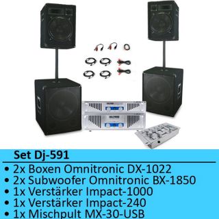 3200W PA Anlage Boxen Subwoofer Verstärker Mixer DJ 591
