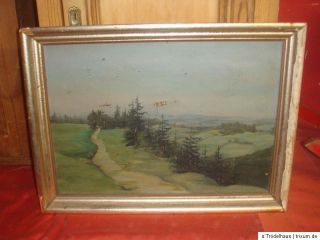 Landschaftsgemälde von Wenz 1943 Öl auf Leinwand mit Keilrahmen