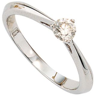 Ring Diamantring für Damen, 585/  Gold Weißgold mit Diamant Brillant