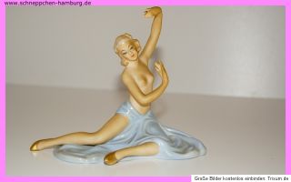 Gerold Porzellan barbusige sitzende Tänzerin Ballrina 15,5 cm dancer