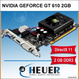 nVidia GeForce GT 610 2 GB Grafikkarte HDMI DVI PCI Express 2 0 HDTV