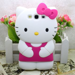 Hot pink 3D Silikon Hülle Hello Kitty Soft Cover für Samsung S3