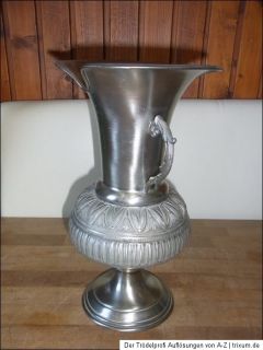 Zinn Vase / Pokal Peltro 95 % Reinzinn 33,5 cm hoch guter Zustand