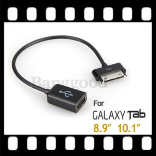 Black USB OTG Host Cable For SAMSUNG GALAXY TAB 10.1/8.9 P7510 P7500