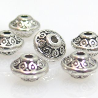 10 Metallperlen Metall Perle Rondelle silber Perlen 657