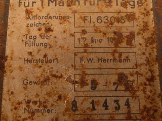 Notproviantbehälter  Winter Luftwaffe Original, selten
