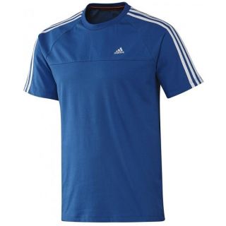 Adidas Ess 3S Crew Tee Blue T Shirt Herren