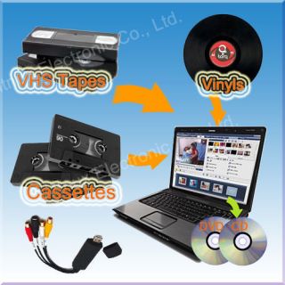 USB 2.0 VHS to DVD Converter Easy Video Capture Card