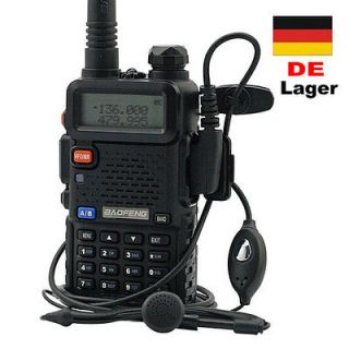 BaoFeng UV 5R +Ohrhörer 2M/70CM VHF/UHF Handfunkgerät FM funkgerät