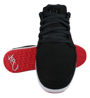 K1x Lp Low Sneaker / black & red canvas