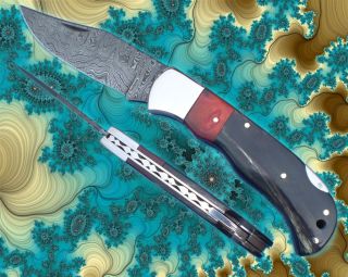Damast Messer Taschenmesser Jagdmesser, Damaszener 678