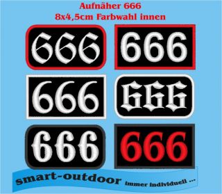 Aufnäher 666 Patch Rechteck Metal Rocker Biker Kutte ( the Beast