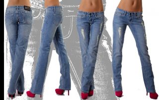 Neu BT Jeans Damen Hose Hüftjeans Hose grobe Naht Destroyed Style 36