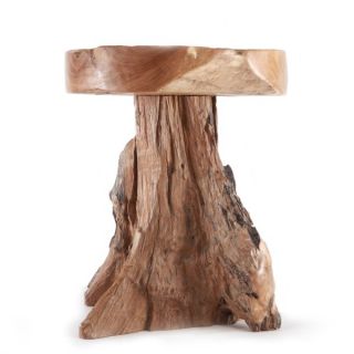 Teak Holz Hocker Beistelltisch Couch Tisch Wohnen Wurzelfuß natur