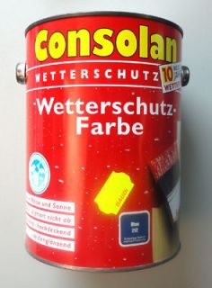 Consolan Wetterschutzfarbe Farbe Holzschutz BLAU 212 (1l/6,40