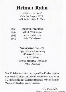 Helmut Rahn (+2003) DFB Weltmeister 1954 TOP AK Original Signiert